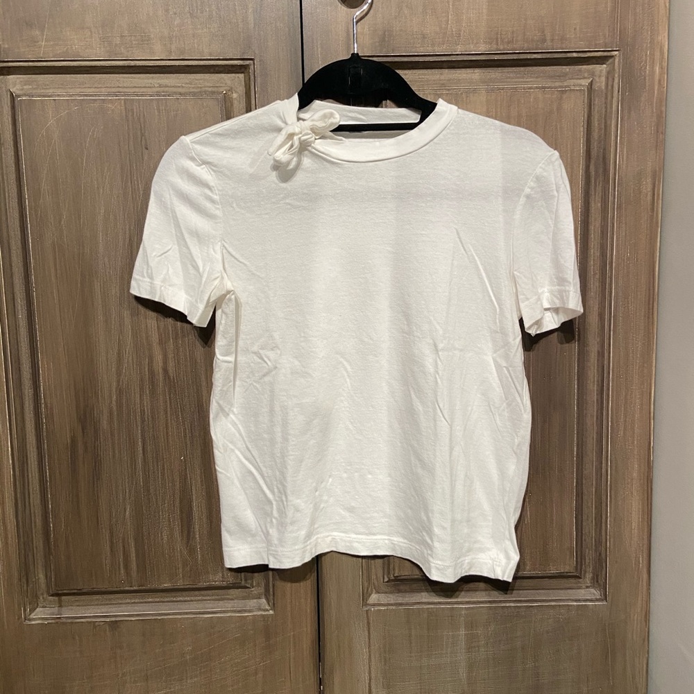 White Tee Shirt with Bow